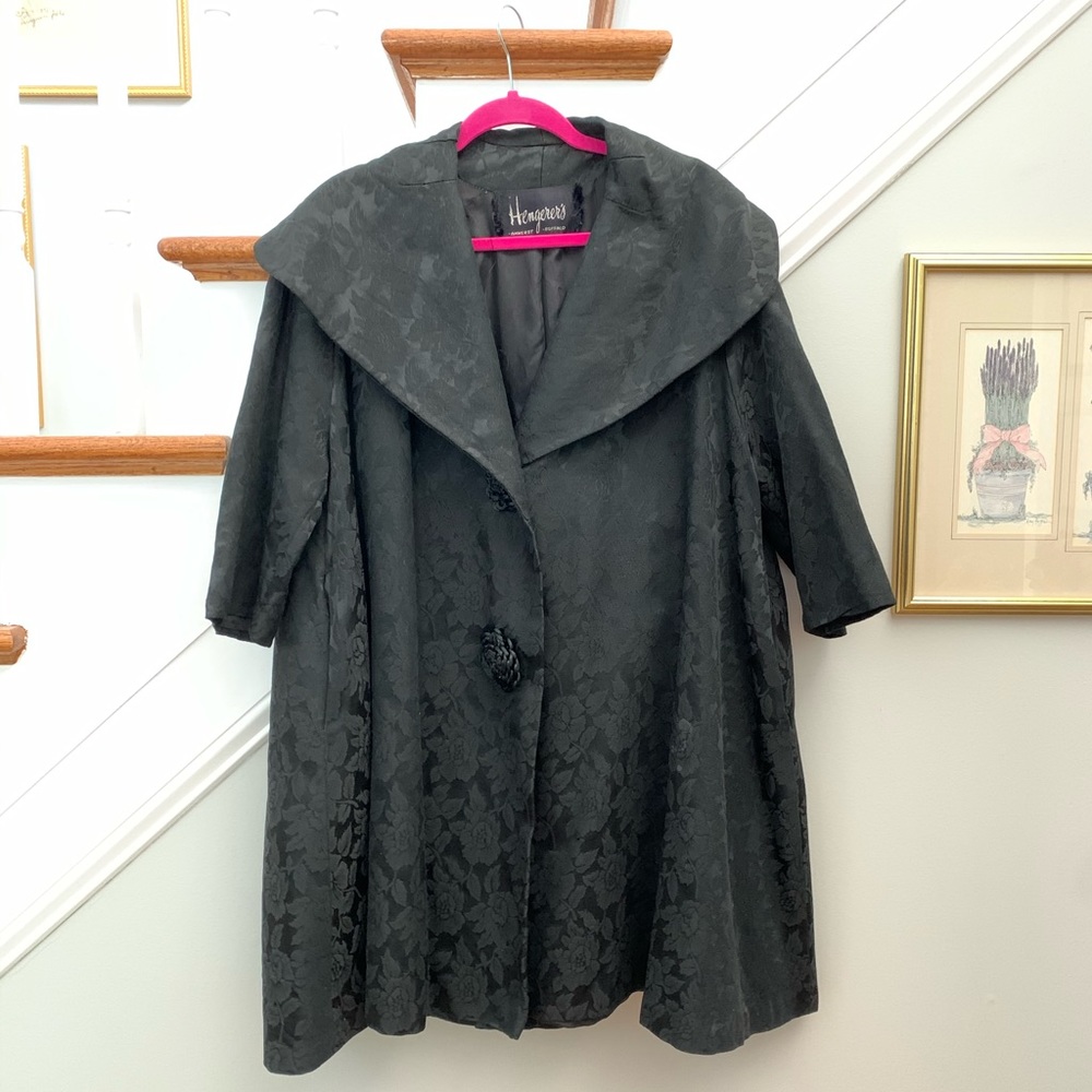 Vintage 1950s/1960s Damask Swing Coat 🖤